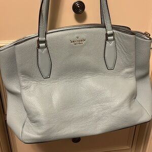 Kate Spade Light Blue Leather Tote Bag